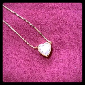 Heart choker length necklace